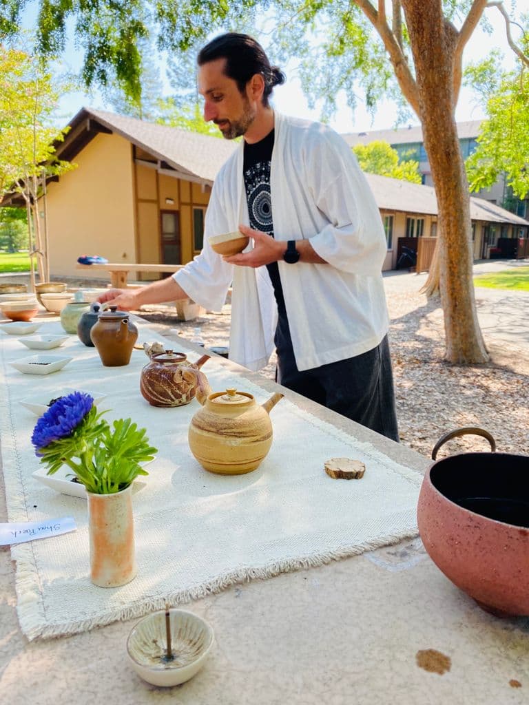 Serving tea at Stanford